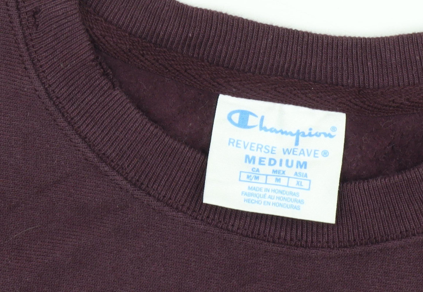 Champion Women's Burgundy Crew Neck Sweatshirt, Medium