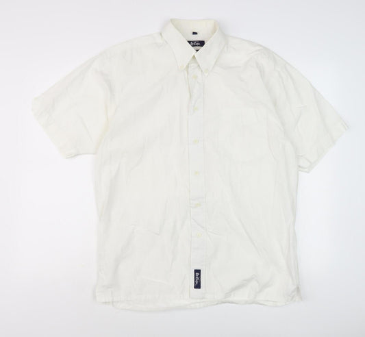 Lee Cooper Men's Ivory Cotton Button-Up Shirt M