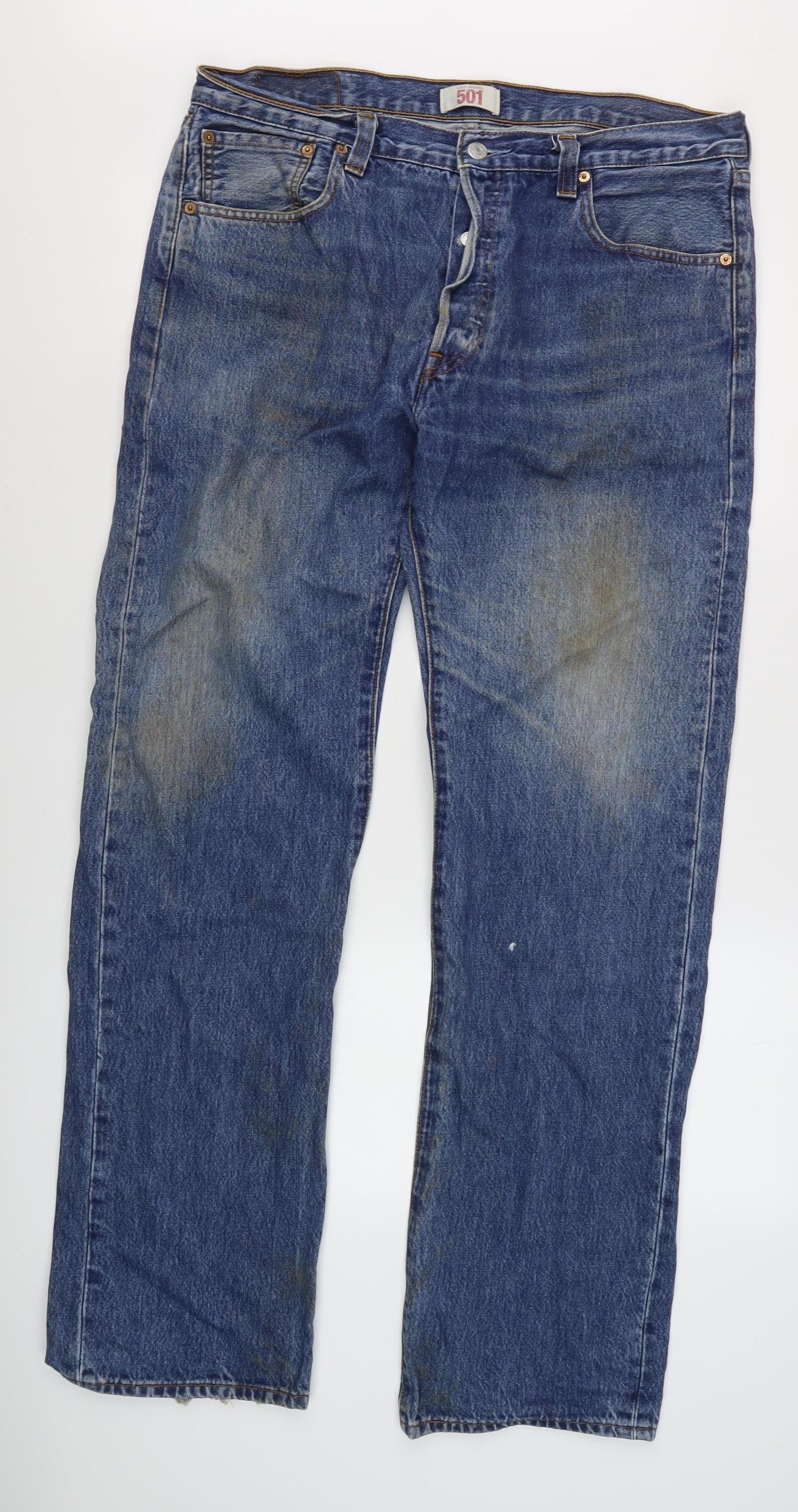 Levi's Men's Blue 501 Straight Jeans, Medium Wash