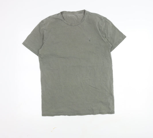 ALLSAINTS Men's Green Crew Neck T-Shirt, Size S