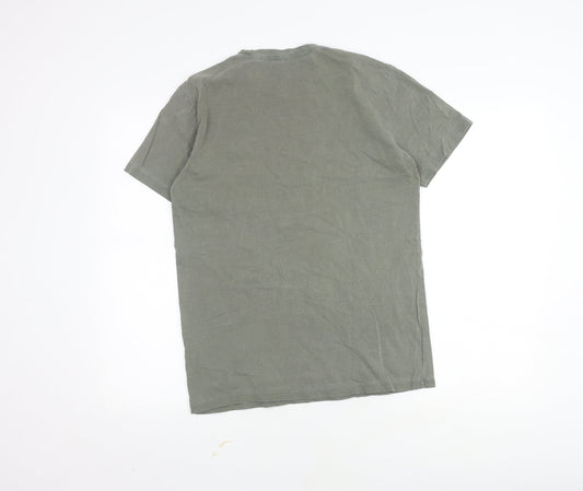 ALLSAINTS Men's Green Crew Neck T-Shirt, Size S