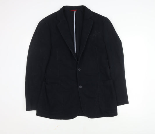 Mens 38 Chest Regular Charles Tyrwhitt Black Two-Button Blazer