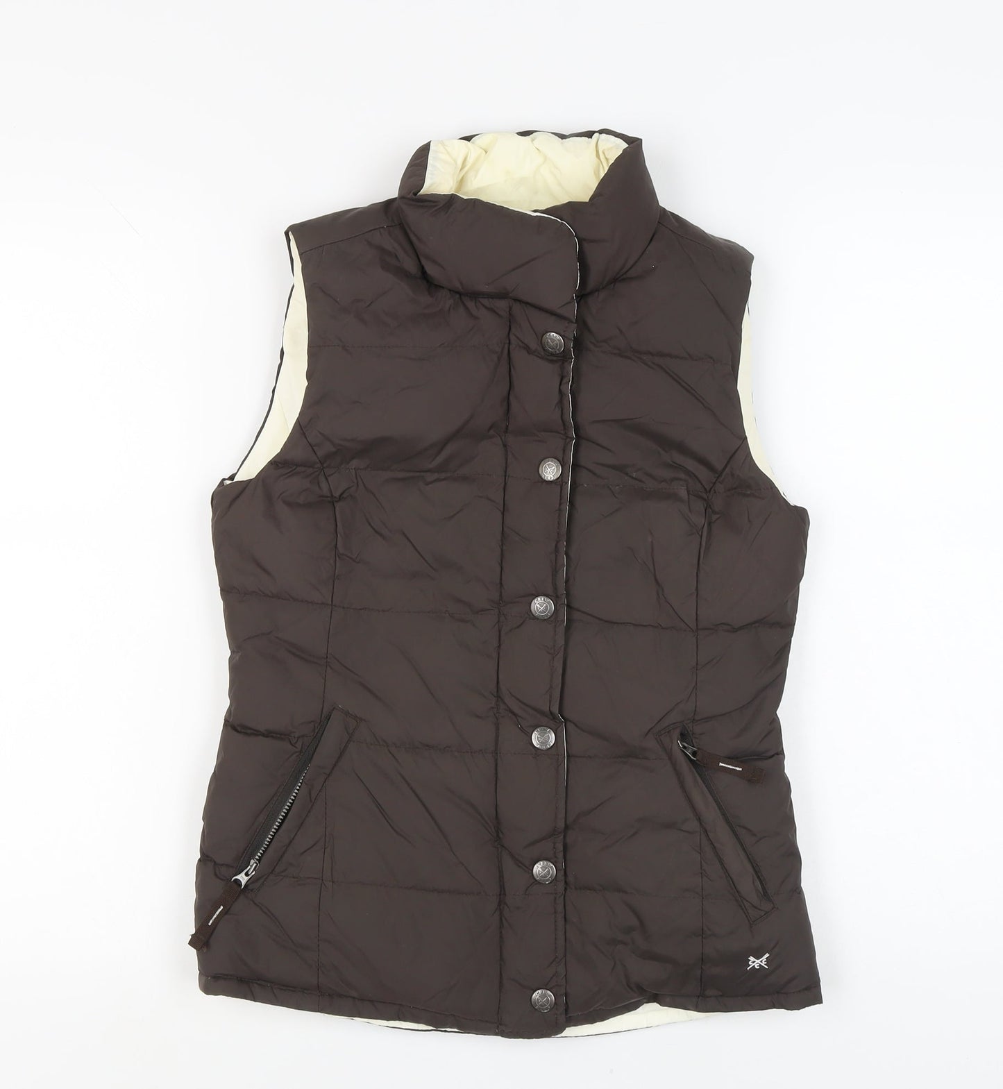 Crew Clothing Women's Brown Puffer Waistcoat Size 6