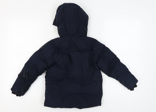 Next Boys Blue Puffer Jacket, Size 5 Years, Hooded, Winter