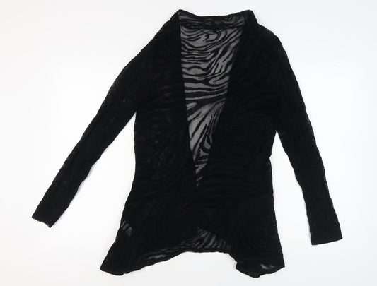Dunnes Women's Black Long Sleeve Open Front Cardigan Size 16