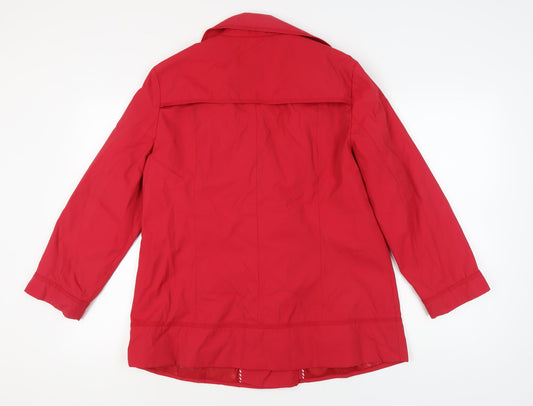 Debenhams Women's Red Pea Coat Size 16 Double Breasted