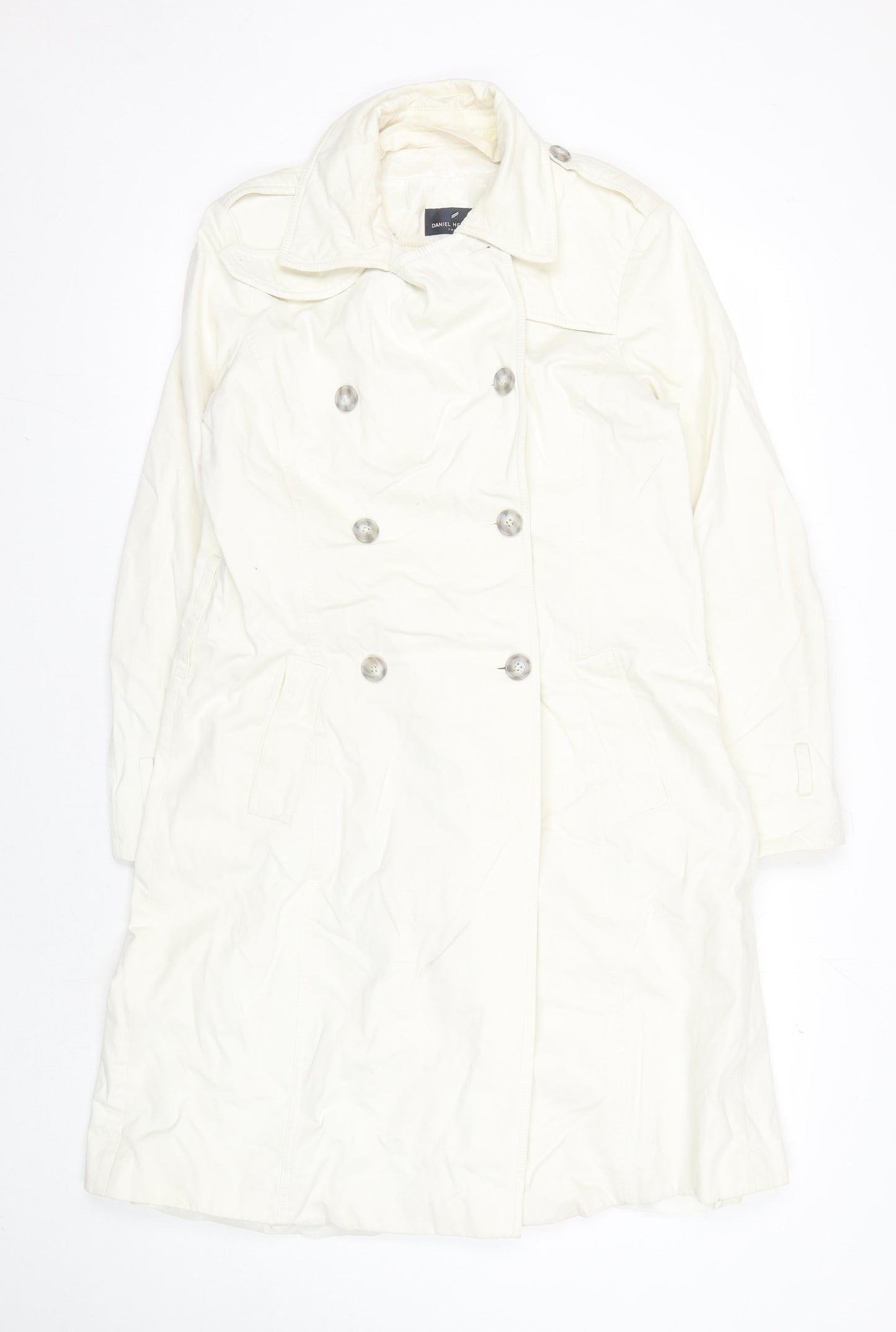 Daniel Hechter Women's White Trench Coat Size 12