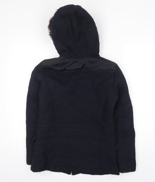 Massimo Dutti Women's Blue Parka Jacket S