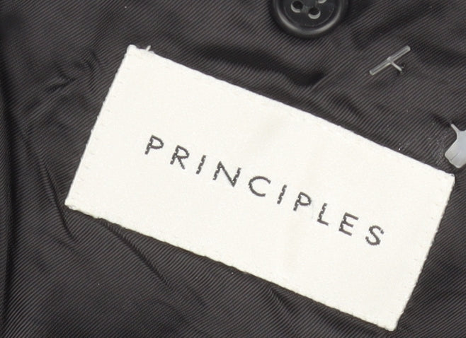 Brand and care label for Principles Men's Blue Suit Jacket Regular Fit 42R