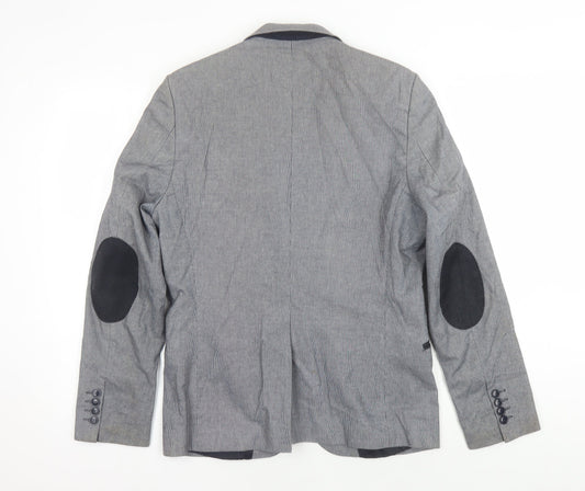 H&M Men's Grey Suit Jacket - Size 38R, Perfect for Any Occasion
