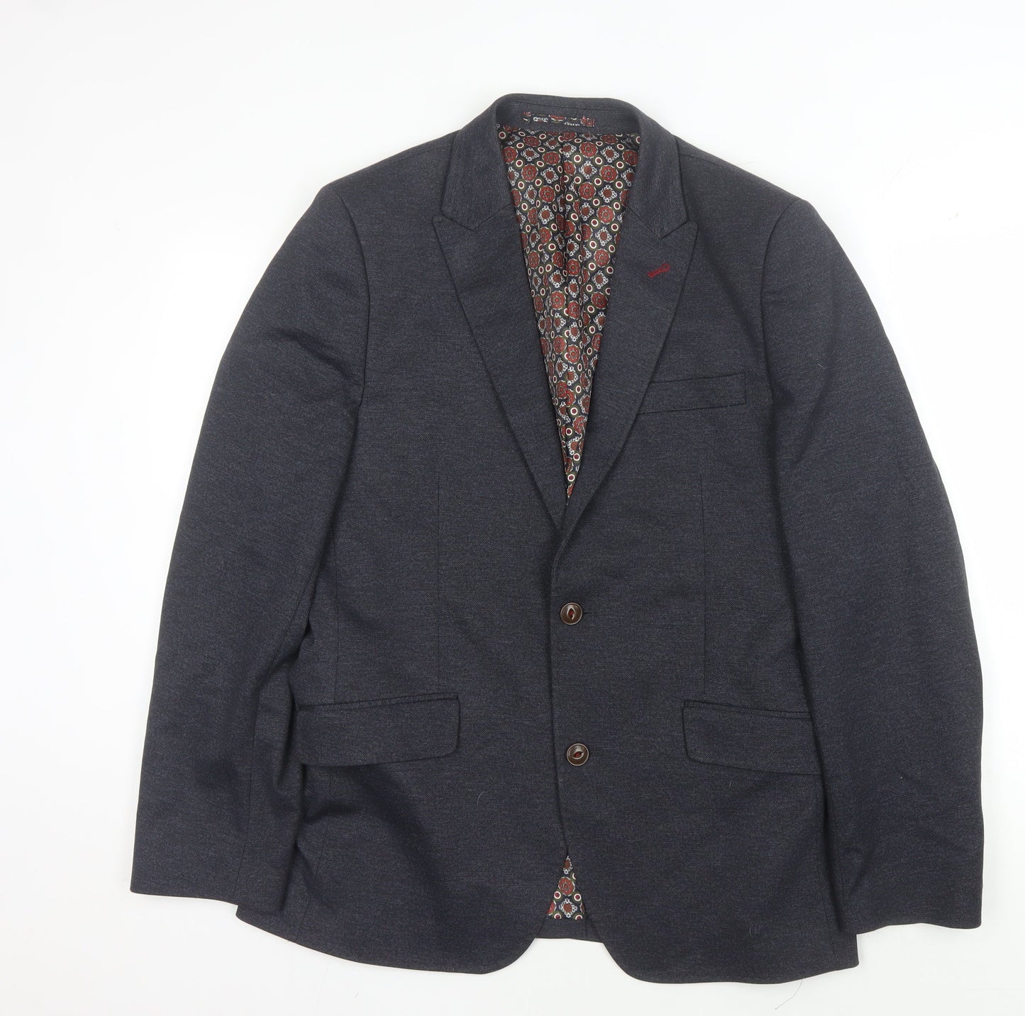 Feraud Men's Grey Blazer 40, Single-Breasted Jacket
