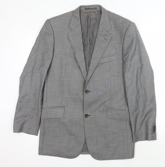 T.M. Lewin Men's Grey Wool Blazer Jacket 39R