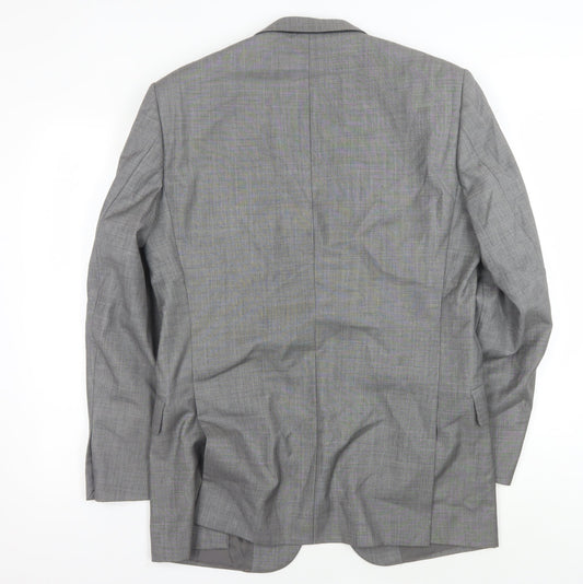 T.M. Lewin Men's Grey Wool Blazer Jacket 39R