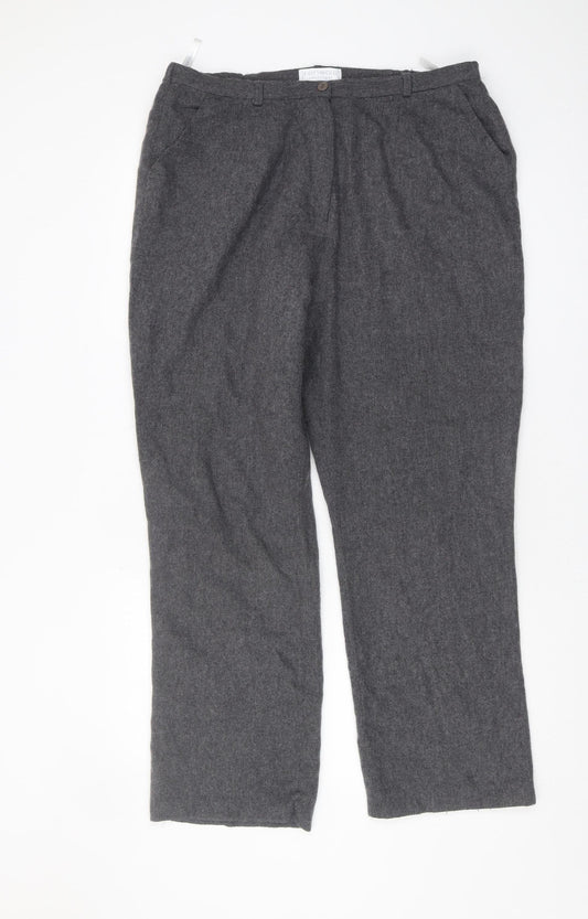 Cotswold Collections Women's Grey Wool Trousers - Size 18