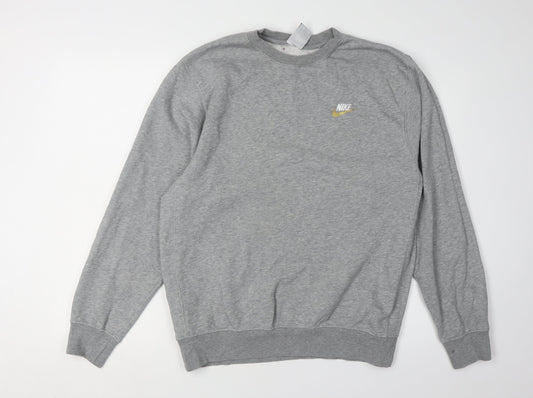 Unisex Adults UK S Classic Nike Grey Pullover Sweatshirt