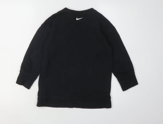 Nike Boys Black XS Pullover Sweatshirt, Logo Accent