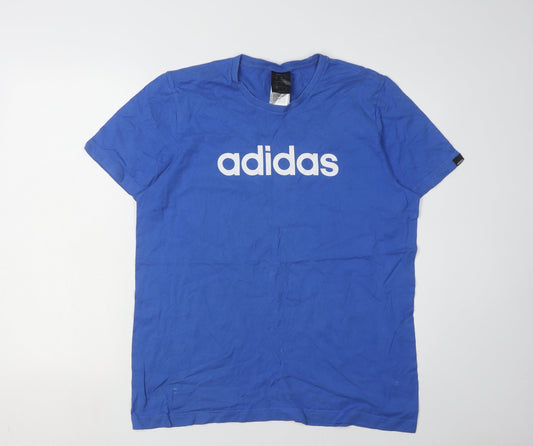 Mens UK Size M adidas Blue Cotton T-Shirt