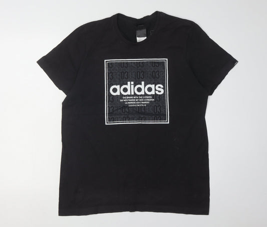 Mens UK Size M adidas Black Cotton T-Shirt