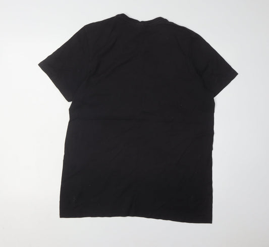 Adidas Men's Black Graphic Print T-Shirt, Medium