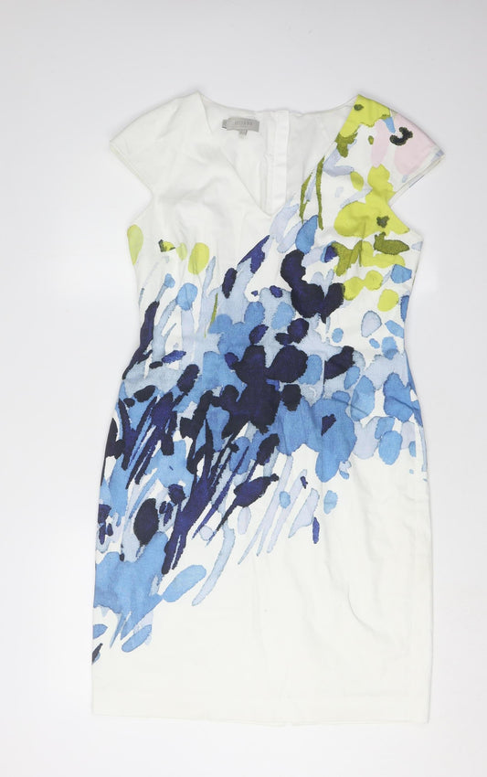 Hobbs Women's Multicoloured V-Neck Dress UK 12