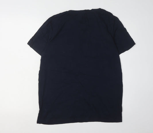 Jack & Jones Men's Black Graphic Print T-Shirt - L