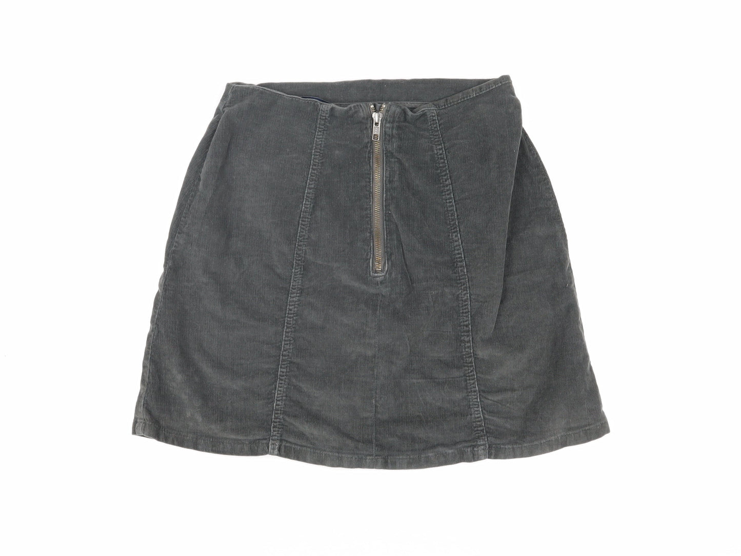 Superdry Women's Grey Corduroy A-Line Skirt XS