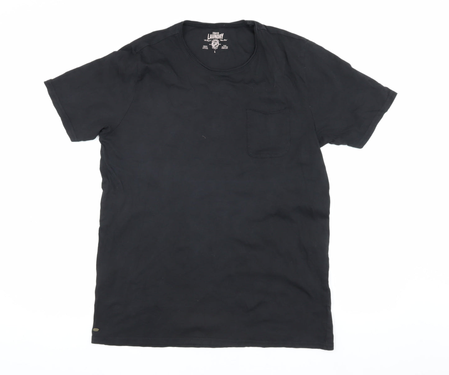 Tokyo Laundry Men's Black Cotton T-Shirt L