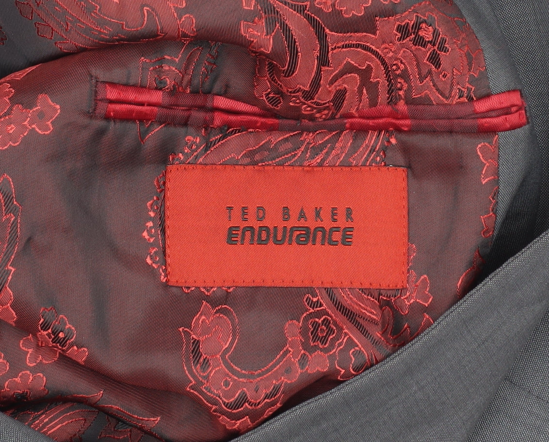 Ted Baker Men's Grey Wool Blazer 40R Business Formal