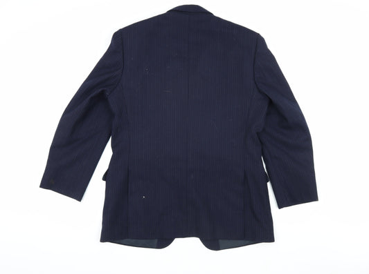 The Label Men's Blue Striped Wool Blazer 42S