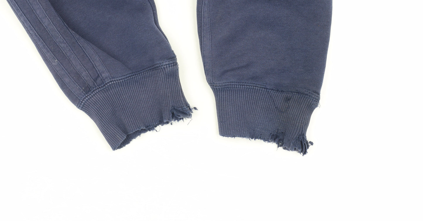 Adidas Men's Blue S Pullover Hoodie with Logo