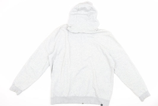 Puma Men's Grey Hooded Jacket L Full Zip Casual