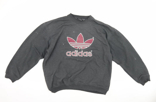 Adidas Men's Grey Pullover Sweatshirt - Size L