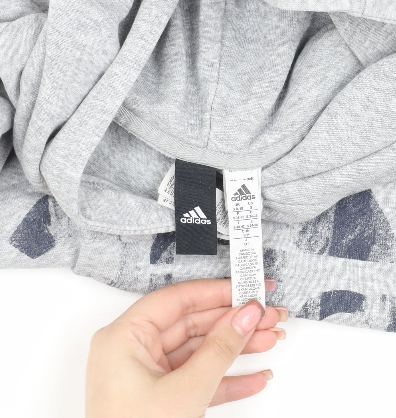 Adidas Women's Grey Hooded Pullover Hoodie M