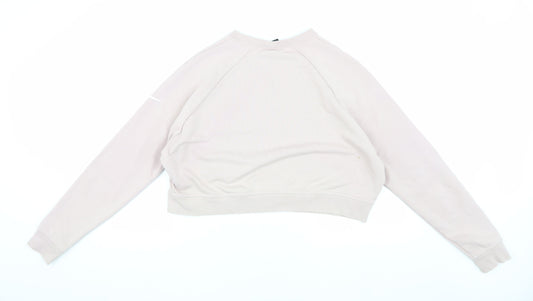 Nike Women's Beige Sweatshirt, Size M, Casual Fit
