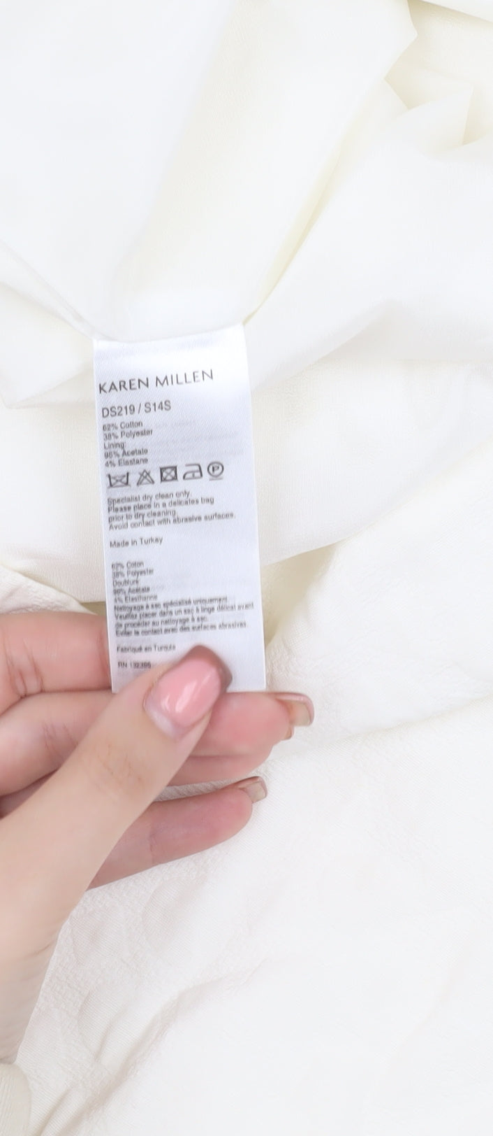 Karen Millen Women's Ivory Shift Dress Size 14