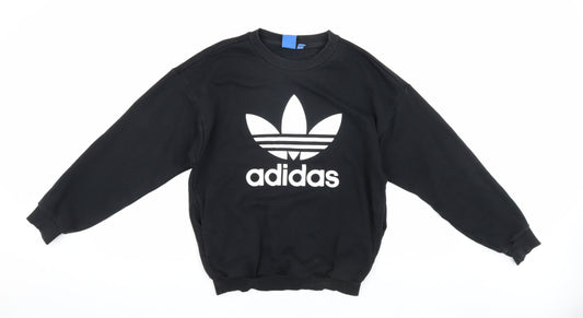 Womens UK XS Regular adidas Black Pullover Sweatshirt