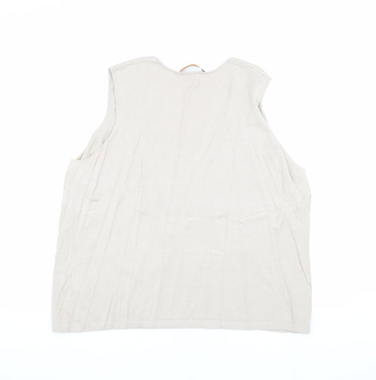 Womens UK Size L Plus Windsmoor Beige Viscose Blend Tank