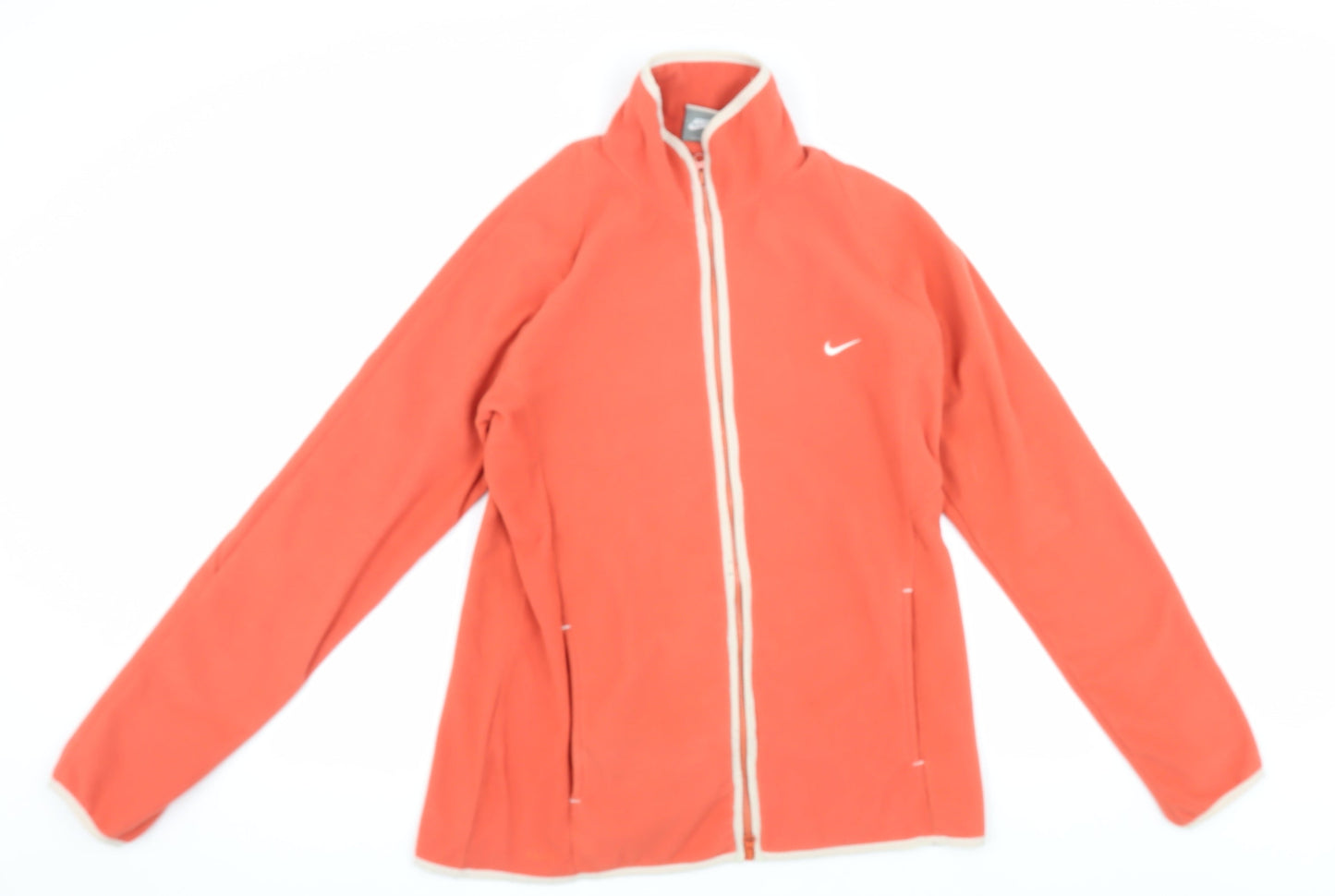 Nike Women's Orange Fleece Jacket XL Casual Full Zip