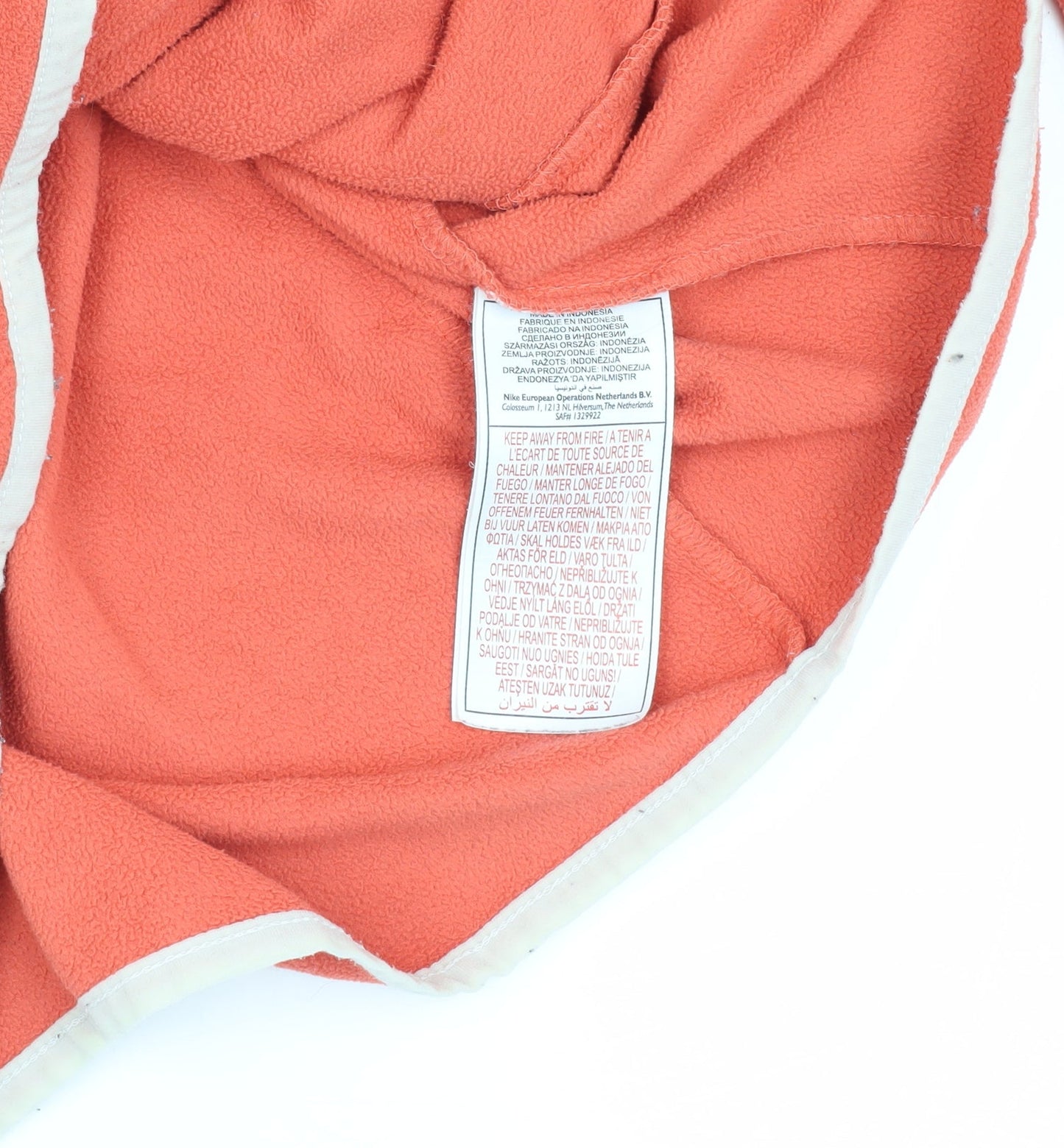 Nike Women's Orange Fleece Jacket XL Casual Full Zip