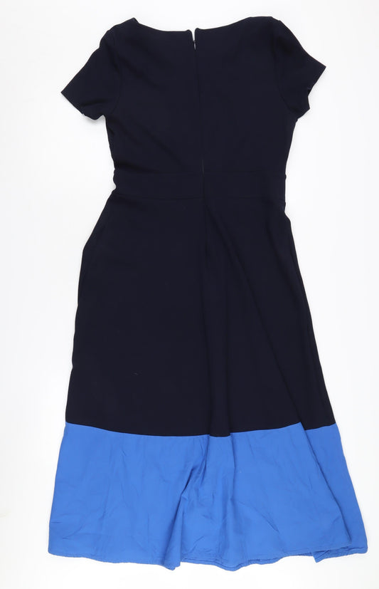 Hobbs Women's Colourblock Dress, Size 12, Short Sleeve