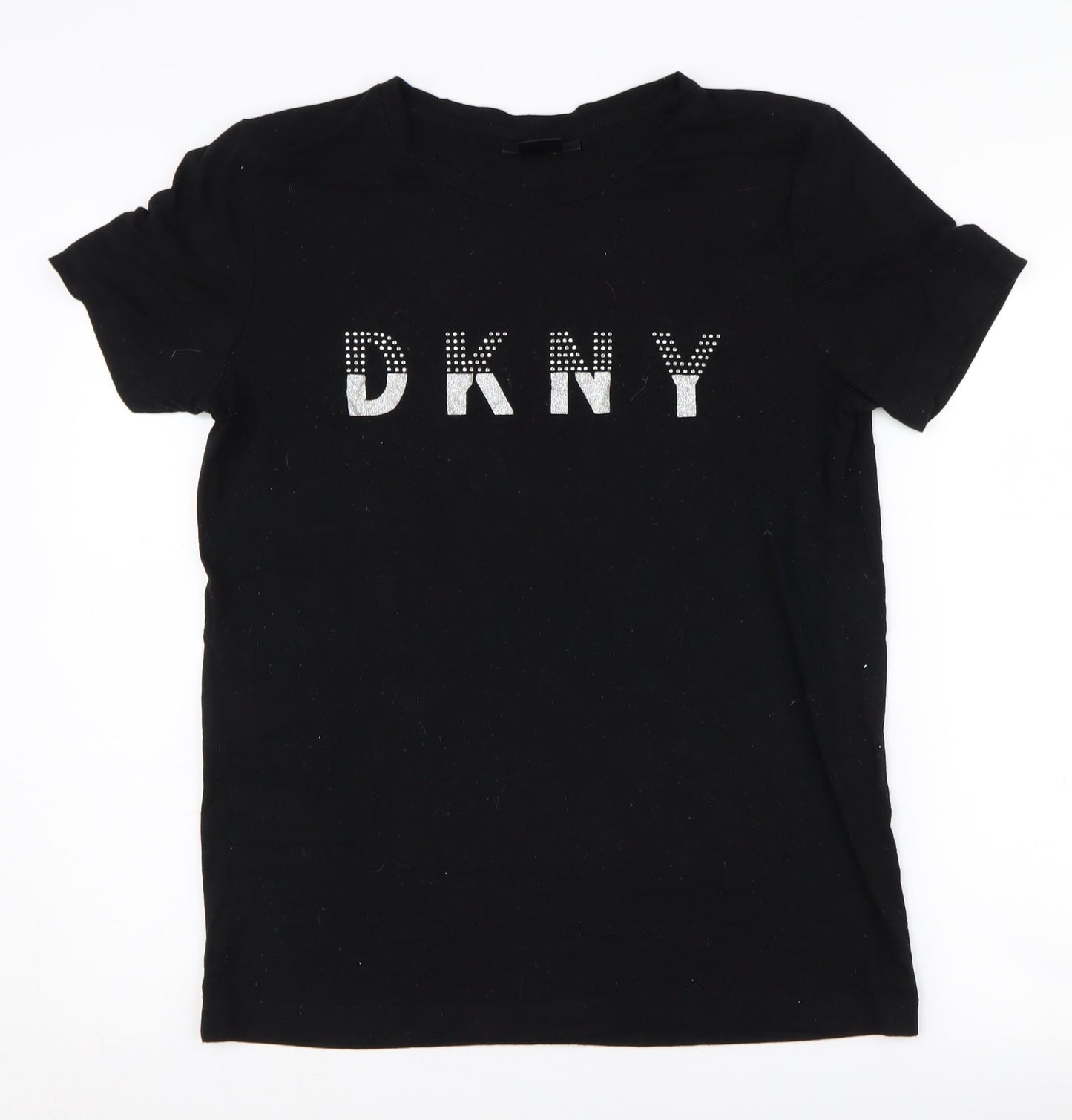DKNY Women's Black Rhinestone T-Shirt, Size S