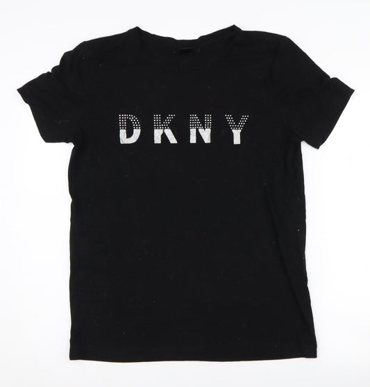 DKNY Women's Black Rhinestone T-Shirt, Size S