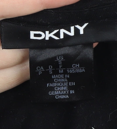 DKNY Women's Black Rhinestone T-Shirt, Size S