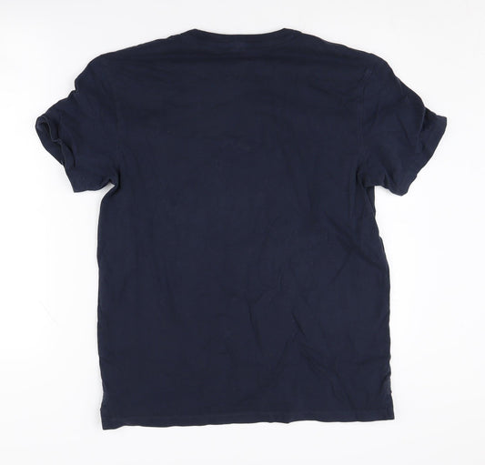 FatFace Unisex Blue Cotton Crew Neck T-Shirt - M