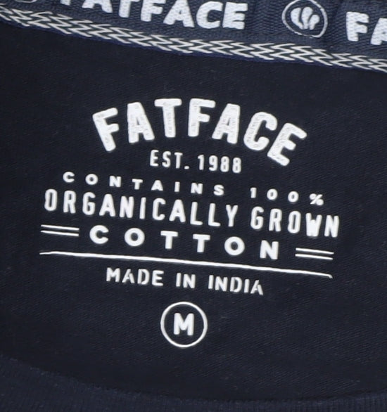 FatFace Unisex Blue Cotton Crew Neck T-Shirt - M
