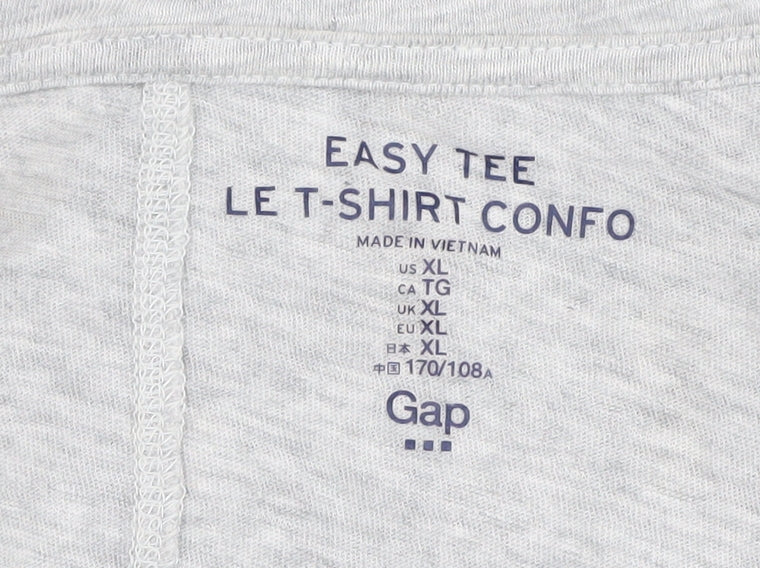 Gap Women’s Grey Glitter Pineapple Easy Tee T-Shirt XL