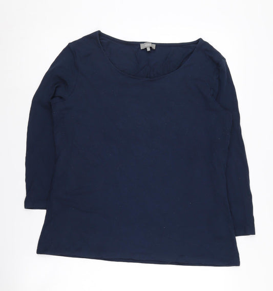 Jaeger Women's Blue Basic T-Shirt L 3/4 Sleeve