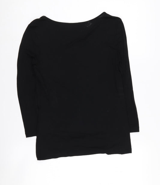 Jaeger Women's Black Viscose Long Sleeve Top XS
