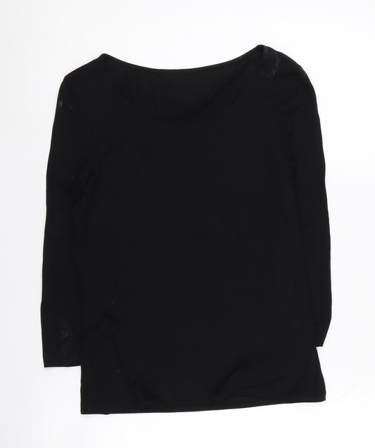 Jaeger Women's Black Viscose Long Sleeve Top XS