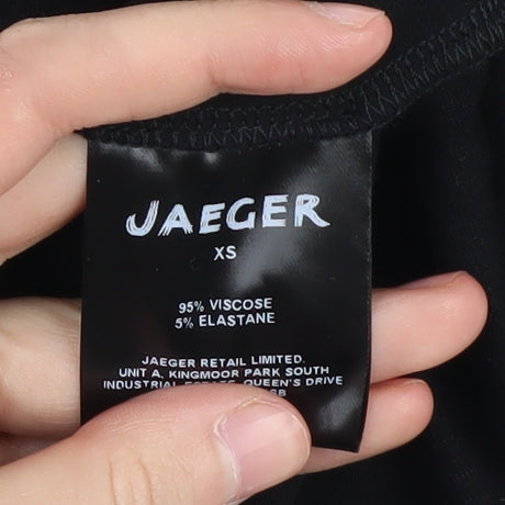 Jaeger Women's Black Viscose Long Sleeve Top XS